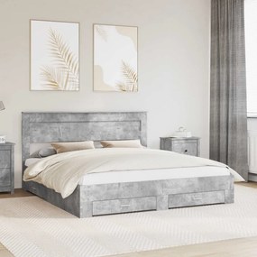 vidaXL Estrutura da Cama Cinzento 180 x 200 cm Madeira processada