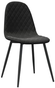 Cadeiras de jantar 4 pcs veludo preto