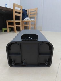 HOMCOM Lixeira Retangular com Pedal 30L com Balde Interno Removível, Fecho Amortecido, Alça, Cinza Escuro | Aosom Portugal
