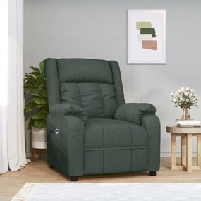 vidaXL Poltrona elétrica reclinável tecido verde-escuro