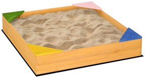 Outsunny Caixa de Areia de Madeira para Criança 109x109x19,8 cm Madeira | Aosom Portugal