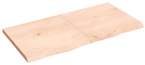 vidaXL Prateleira de parede 120x60x(2-4)cm carvalho maciço não tratado