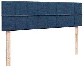 Estrutura de cama otomana com colchão tecido azul 140x200cm