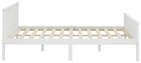 Estrutura de cama 160x200 cm pinho maciço branco