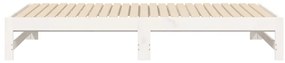 Sofá-cama de puxar 2x(75x190) cm madeira de pinho maciça branco