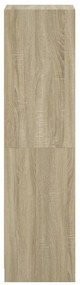 Aparador alto c/ portas de vidro 35x37x142 cm carvalho sonoma