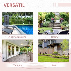 Mesa de Jardim em Vime Sintético Mesa de Terraço Exterior Dobrável com