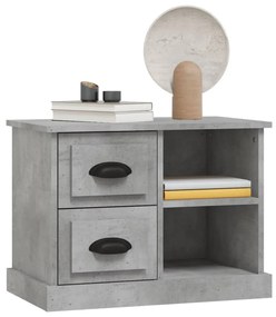 Mesa de cabeceira 60x35,5x45 cm cinzento cimento