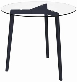 vidaXL Mesa de jantar 80 cm vidro temperado transparente