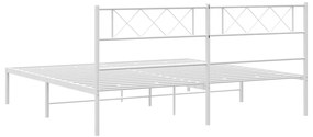 Estrutura de cama com cabeceira 180x200 cm metal branco