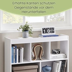 Estante para livros com 8 compartimentos, 97,5 x 100 x 30 cm (L x A x P) branca