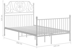 Estrutura de cama 120x200 cm metal branco