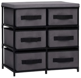 Armário de arrumação com 6 gavetas 55x29x55 cm aço cinzento