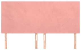 Cabeceira de cama 4 pcs veludo 80x5x78/88 cm rosa