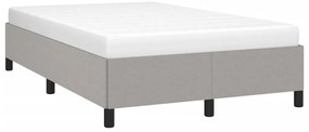Estrutura de cama sem colchão cinza claro tecido