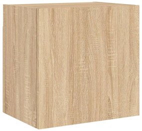 6 pcs móveis de parede p/ TV derivados madeira carvalho sonoma