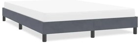 vidaXL Estrutura de cama sem colchão 140x210 cm veludo cinzento escuro
