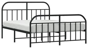 Estrutura de cama com cabeceira e pés 140x200 cm metal preto