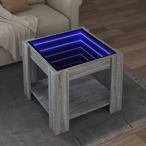 vidaXL Mesa de centro c/ LEDs 53x53x45 cm derivados de madeira