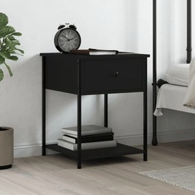 vidaXL Mesa de cabeceira 44x45x58 derivados de madeira preto