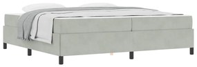 Estrutura da Cama Branco e Cinza Claro 200 x 200 cm Veludo