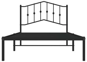 Estrutura de cama com cabeceira 100x190 cm metal preto