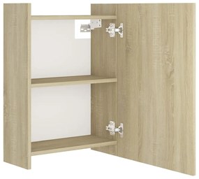 Armário casa banho c/ espelho derivados madeira carvalho sonoma