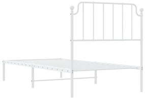 Estrutura de cama com cabeceira 90x190 cm metal branco