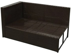 8 pcs conjunto lounge jardim c/ almofadões vime PE castanho