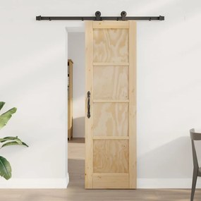 Porta Deslizante vidaXL com Conjunto de Hardware 'ORKDAL'Madeira Sólida de Pinheiro