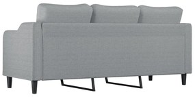 Sofá de 3 lugares 180 cm tecido cinza-claro