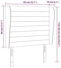 Cabeceira cama c/ abas veludo 83x23x118/128 cm azul-escuro