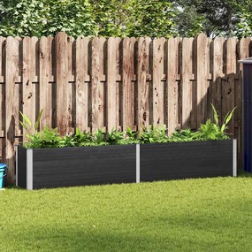 vidaXL Canteiro elevado de jardim 300x50x54 cm WPC cinzento