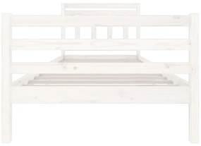 Estrutura de cama 100x200 cm madeira maciça branco