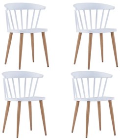 Cadeiras de jantar 4 pcs plástico branco