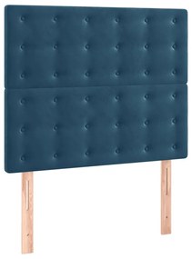 Estrutura de cama c/ cabeceira 80x200 cm veludo azul-escuro