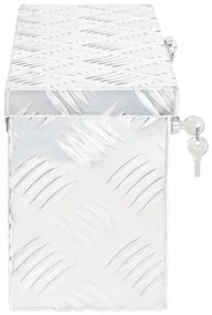 Caixa de arrumação 50x15x20,5 cm alumínio prateado