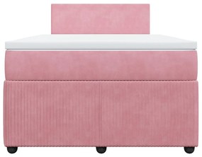 Cama boxspring com colchão 120x190 cm veludo rosa