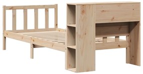 Cama com estante sem colchão 100x200 cm pinho maciço