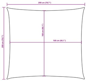 Guarda-sol tecido Oxford quadrado 2x2 m terracota