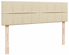 Cama otomana com colchão 140x200 cm tecido creme