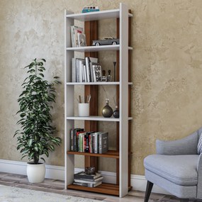 Estante Sakran – Branco Nogueira – 63x180x32 cm