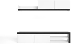 Conjunto de Móvel "Blanco", Branco/Preto, armazenamento em estilo moderno 200 x 180 x 40 cm
