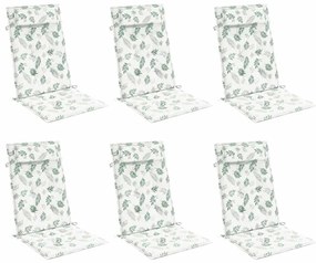 Almofadões p/ cadeira encosto alto 6 pcs tecido oxford folhas