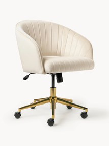 Cadeira de escritório em veludo com apoio de braços e regulável em altura Laria