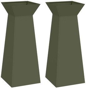 Suporte para Plantas Verde Azeitona Metal 40 x 40 x 101 cm