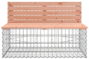 Banco jardim design gabião 347x71x65,5cm madeira douglas maciça