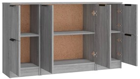 Aparadores 3 pcs madeira processada cinzento sonoma