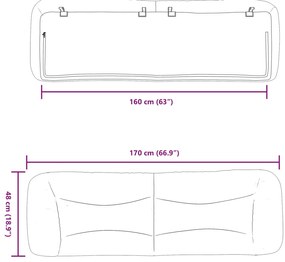 Almofadão de cabeceira 160 cm couro artificial branco