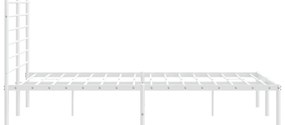 Estrutura de cama com cabeceira 140x200 cm metal branco